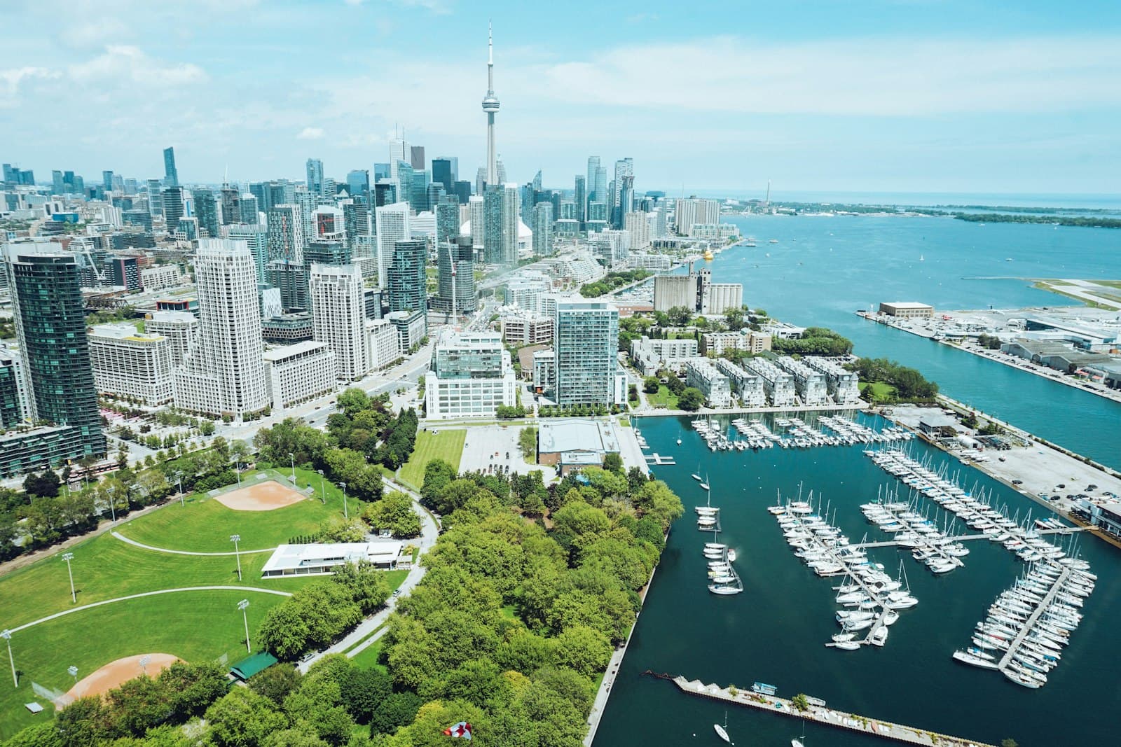 Toronto skyline and harbour on a summer day