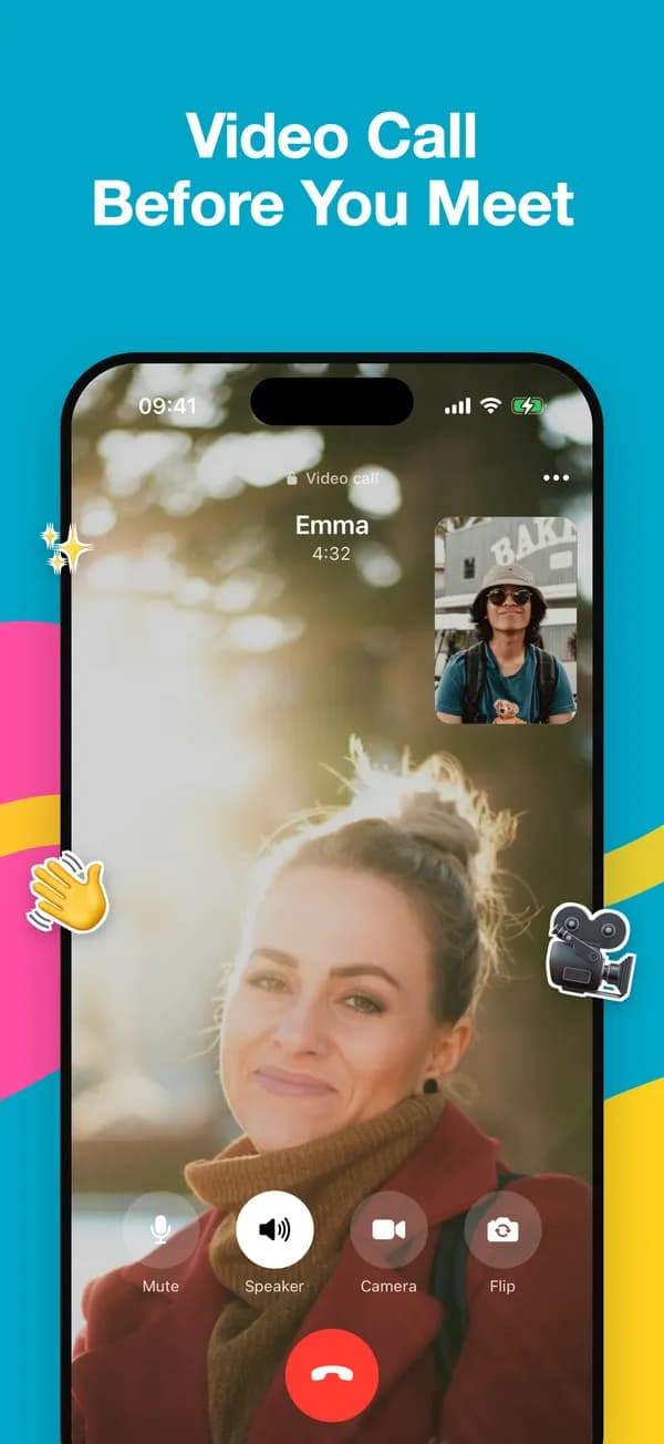 Video call between two matched travelers
