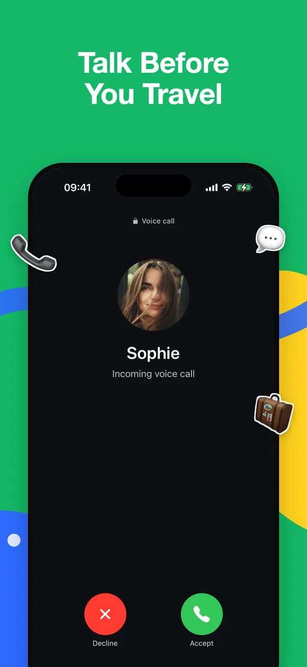 Voice call with a matched traveler